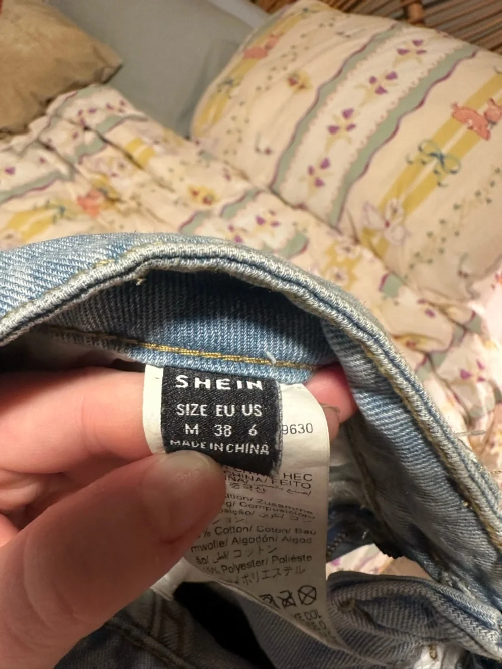 SHEIN ICON Floral High Waist Straight Leg Jeans NWOT - Picture 9 of 10